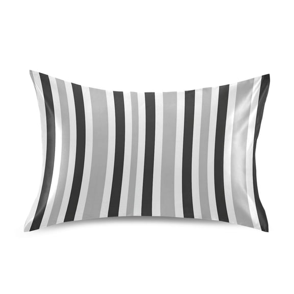 Ryvnso Satin Pillowcase Gray Stripes Pillow Cases Standard Size 26x20in