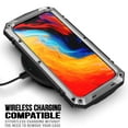 thumbnail image 4 of ELEHOLD for iPhone 13 6.1 Inch 2021 Case, Heavy Duty Armor Built-in Explosion-Proof Tempered Glass Screen Protector Wireless Charging Hang Rope Hidden Kickstand Shockproof Rugged Case,Silver, 4 of 8