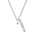 thumbnail image 1 of Delight Jewelry Silvertone Mini December - Teal Crystal Heart Silvertone Believe Faith Prayer Hope Bar Charm Necklace, 23", 1 of 4