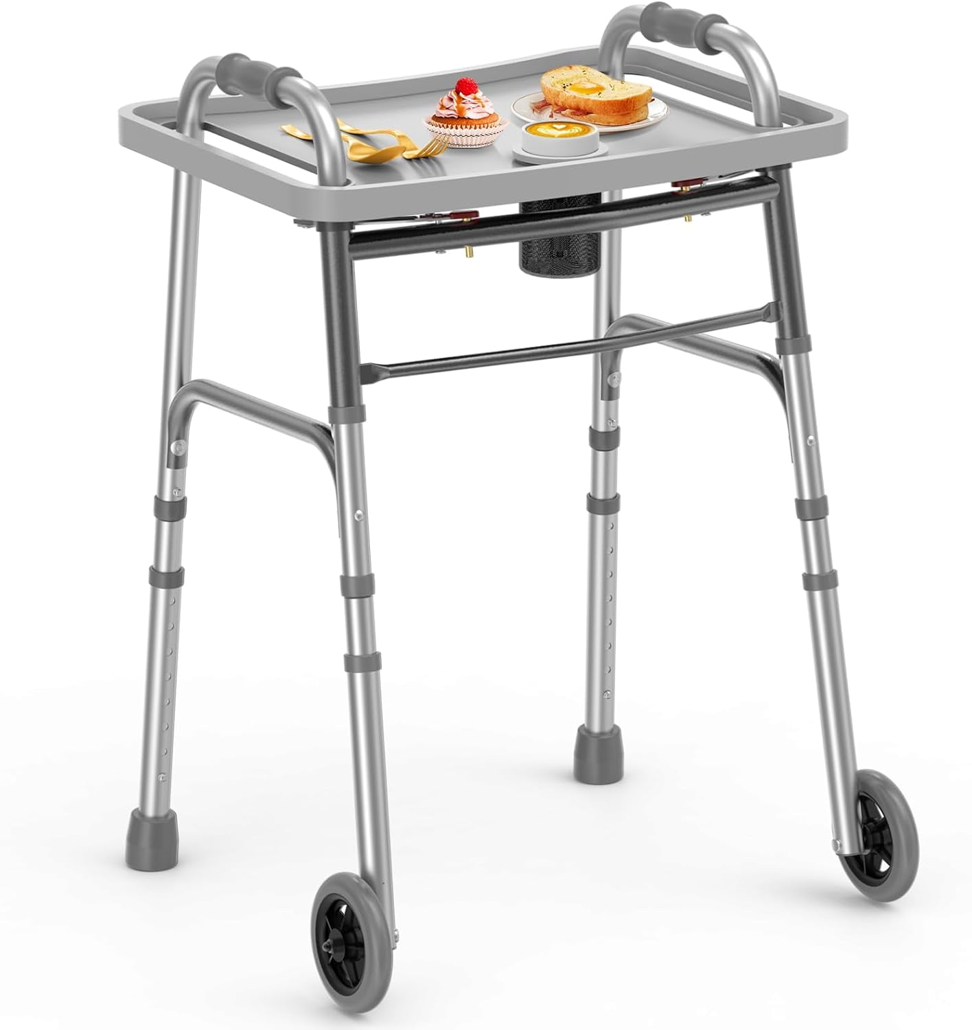 Hugo Elite Rollator Rolling Walker with Seat and Backrest, Blue
