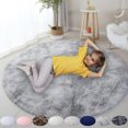 thumbnail image 7 of SAYFUT Soft Fluffy Area Rug for Living Room Bedroom, Diameter 48in/ 63.78in/ 72in Shag Rugs, Fuzzy Shaggy Accent Carpets for Kids Girls Rooms, Modern Apartment Nursery Dorm Indoor Furry Decor, 7 of 7