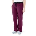 thumbnail image 3 of ave. Varick Women's Six Pocket Midrise Straight Leg Scrub Pant in Wine, XXL, 3 of 6