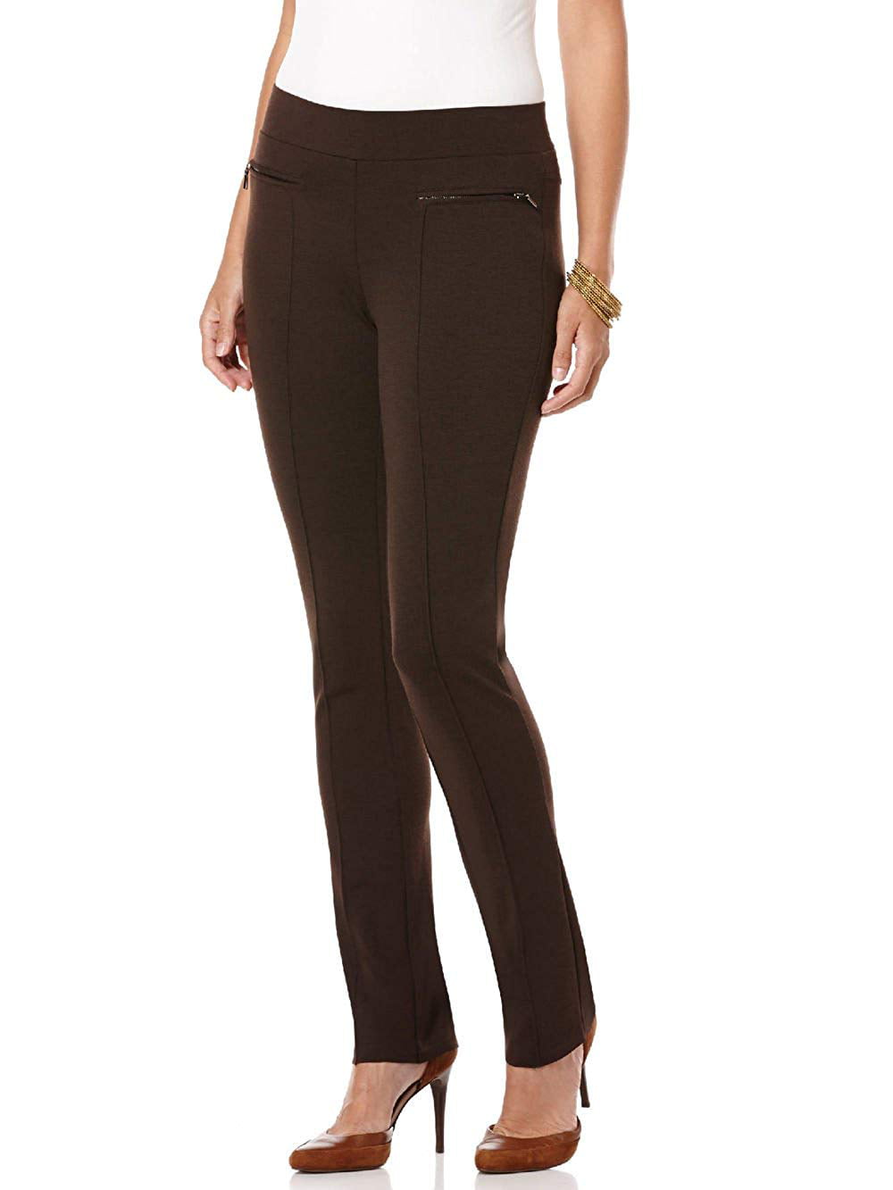 Rafaella - Womens Pants Dark Petite Slim Leg Ponte Knit 10P - Walmart ...