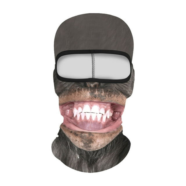 Visage de Ski Animal 3D avec Oreilles pour Festivals de Musique Raves Ski Fête d'Halloween Activités Extérieures pour Casquette de Baseball Due Rags compatible avec Motos Couvre-Bottes de Ski Fermeture à Pression Enveloppement Arrière Pantalons de Peintre pour