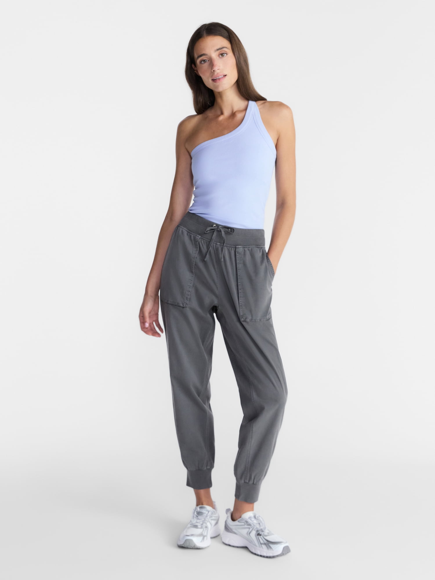 Avia Women's One Shoulder Ribbed Tank Top, Sizes XS-XXXL