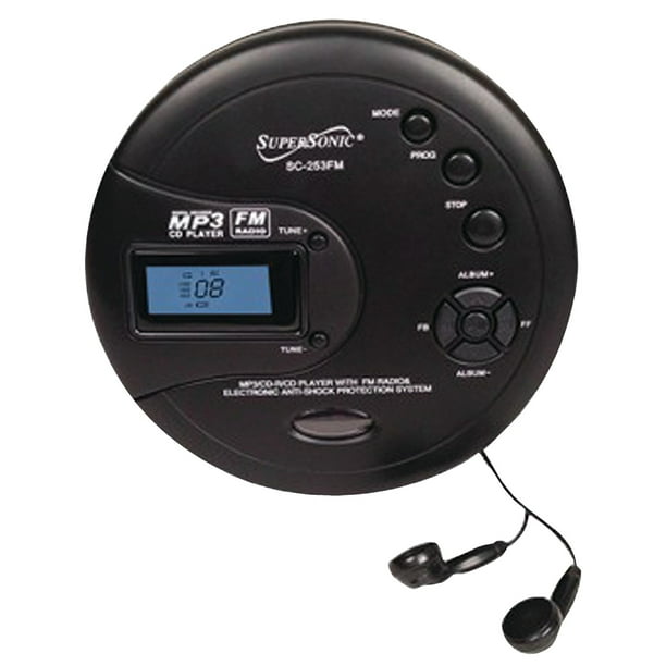 Supersonic Sc 253fm Personal Mp3 Cd Player With Fm Radio Walmart