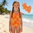 thumbnail image 2 of Bobifish Toddler Girls Swimsuit Set One Piece Swimwear Floral Print Bodysuit With Skirt Summer Beach Children Girls Swimwear, 2 of 6