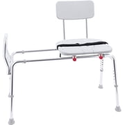 DMI Shower Transfer Bench with Cut-out Seat and Adjustable Height, No Tool Assembly