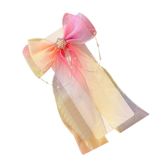 Rainbow Bowknot Barrettes Delicate Bows Hair Clip for Women Girls Fashionable Hair Ornament Sweet Hairpin