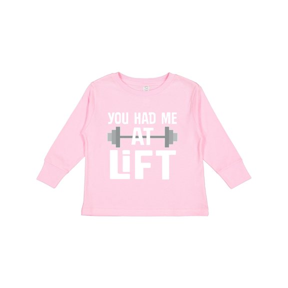 Inktastic Weightlifting You Had Me at Lift Boys or Girls Long Sleeve Toddler T-Shirt
