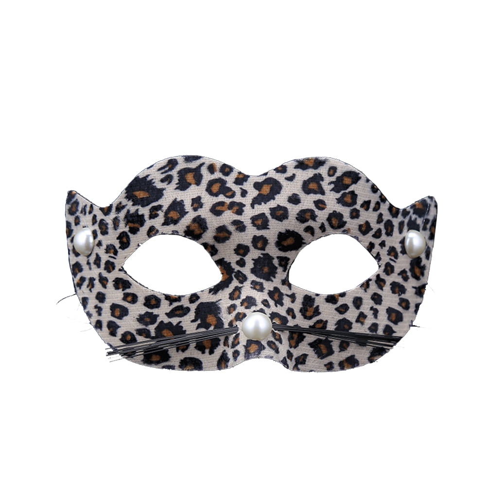 Rosarivae Vintage Half Face Mask Costume Prop Leopard Mask for