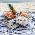 thumbnail image 5 of Outdoor Pillow Cover Dark Blue Starfish Shell Set of 2 Waterproof Throw Pillowcases Ocean Jellyfish Coral Stripe Decorative Patio Furniture Pillows for Couch Garden Indoor & Outdoor Use, 5 of 9