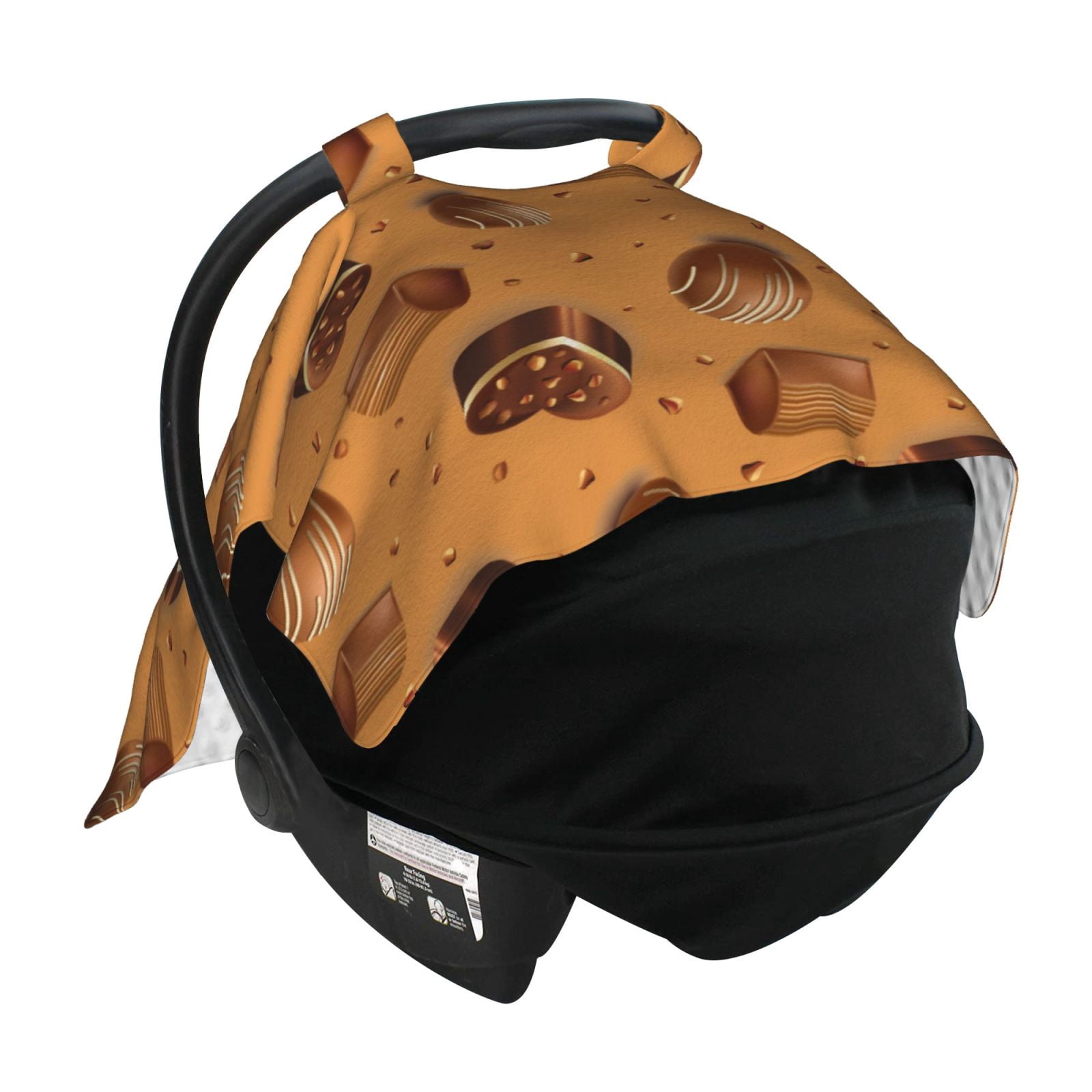 Car Seat Cover Baby - Chocolate Pattern No.9050 Breathable Infant Car Seat Cover for Baby Carseat, Lightweight Comfort Baby Essentials Must Haves Newborn Stuff for Girl Boy