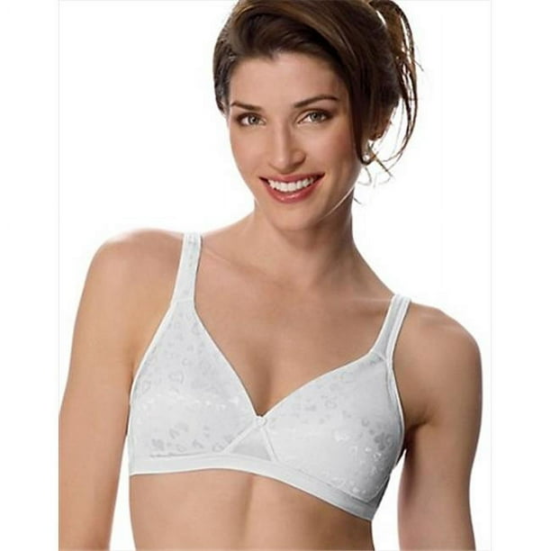Playtex 4210 Cross Your Heart Stretch Foam-Lined Wirefree Bra Size 38C,  White 