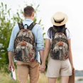 thumbnail image 5 of Picia Vintage Floral White Horse Printed Canvas Daypack - Stylish and Durable Vintage Compact Backpack - Class, Work, Travel, or Laptop Bookbag,Organized Compartments-Medium, 5 of 6