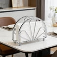 thumbnail image 5 of Silver Iron Upright Napkin Holder, Semi-Circular Napkin Dispenser for Table, Paper Napkin Organizer for Kitchen Dining, Cocktail Picnic Bar, Modern Kitchen and Dining Decor, 5 of 6