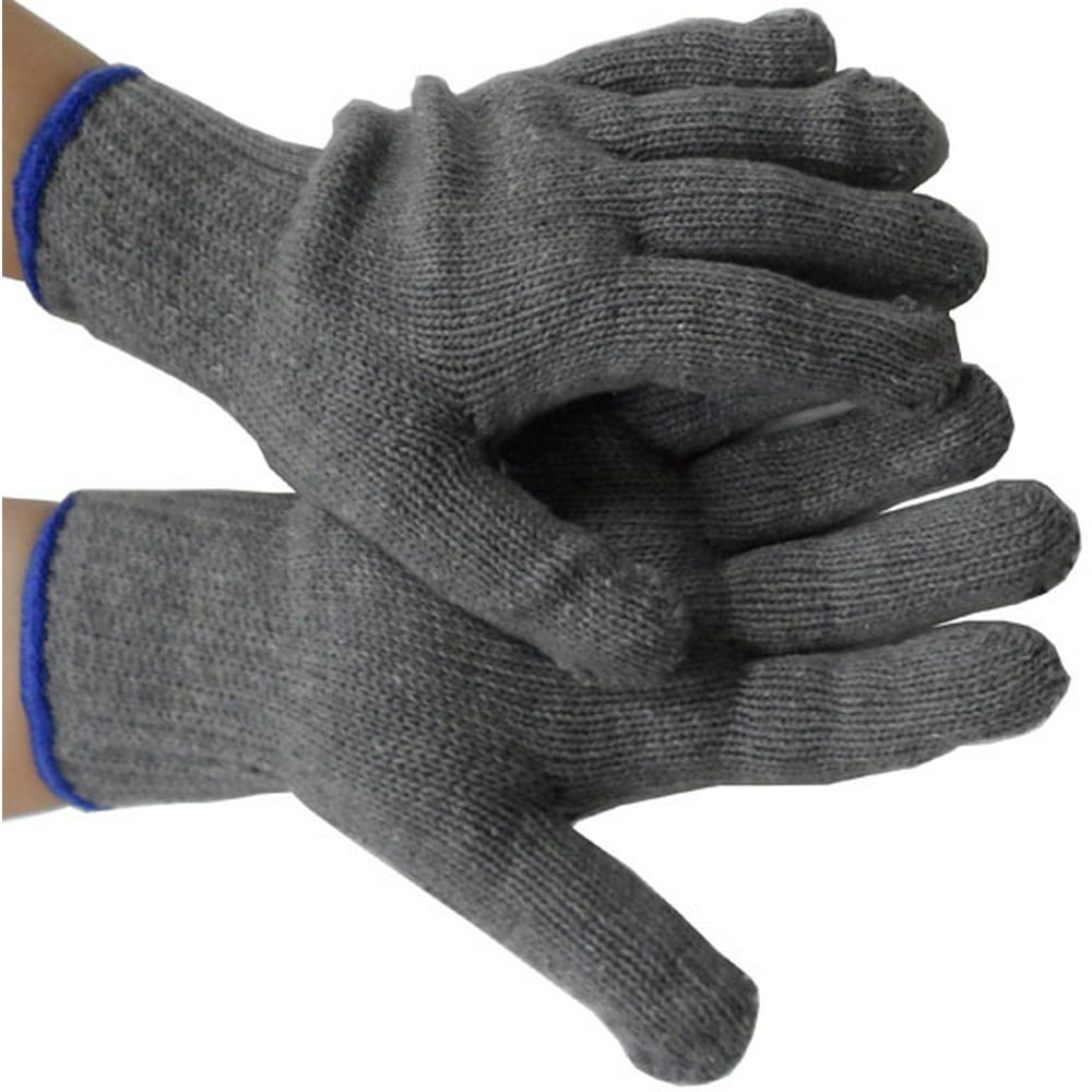 West Chester Protective Gear GRAY Medium Weight Cotton String Knit Gloves, Mens size Walmart