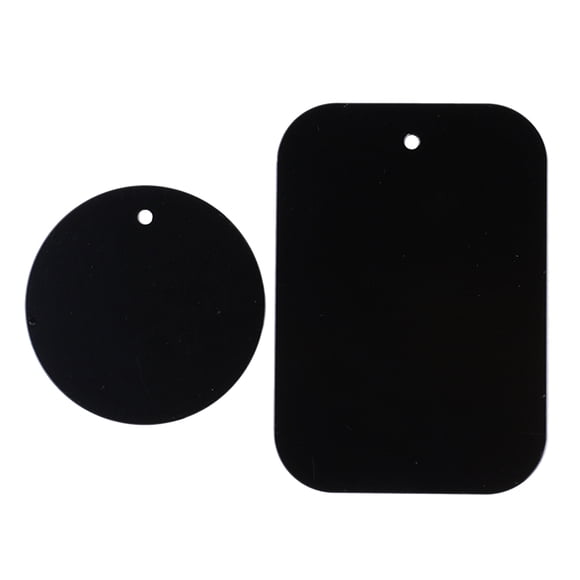KAKOWELY Plaque Métallique Magnétique 4 Pcs Support Adhésif Plaque Métallique pour Support de Téléphone de Voiture Magnétique Support GPS Support de Grille d'Aération Rectangulaire et Rond 2.56"X1.77"X0.2"