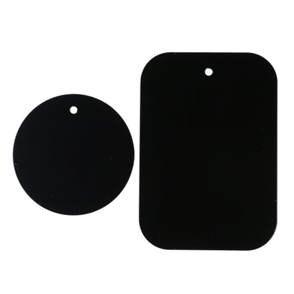 TABLZONE 4 Pcs Adhesive Metal Plate for Magnets Black for Smartphones