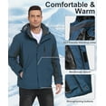 thumbnail image 5 of Lavenicole Men's Waterproof Ski Jacket Warm Winter Snow Coat Mountain Windbreaker Hooded Raincoat Blue/Gray XXL, 5 of 7