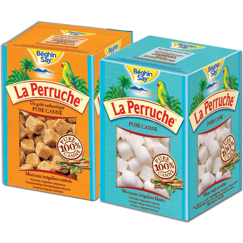 La Perruche 2 x 250g Sugar Cube Set - 1ea of White and Brown Sugar