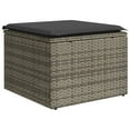 thumbnail image 4 of vidaXL Garden Sofa Set Grey PE rattan, Powder-coated steel, Tempered glass, 4 of 6