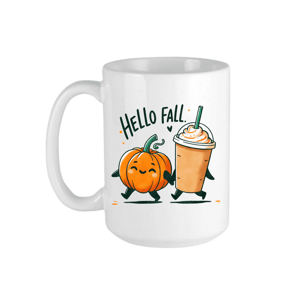 Pumpkin Spice Ceramic Coffee Mug Halloween Novelty Hello Fall Home Decor 11 oz