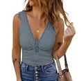 thumbnail image 2 of Womens Daily Summer Spring Summer Casual V Neck Sleeveless Lace Patchwork V Neck Tanks Tops Slim Vest, 2 of 6