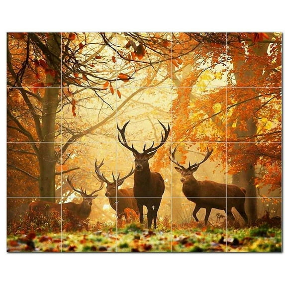 Deer Photo Ceramic Tile Mural Kitchen Backsplash Bathroom Shower, 404658-XL54
