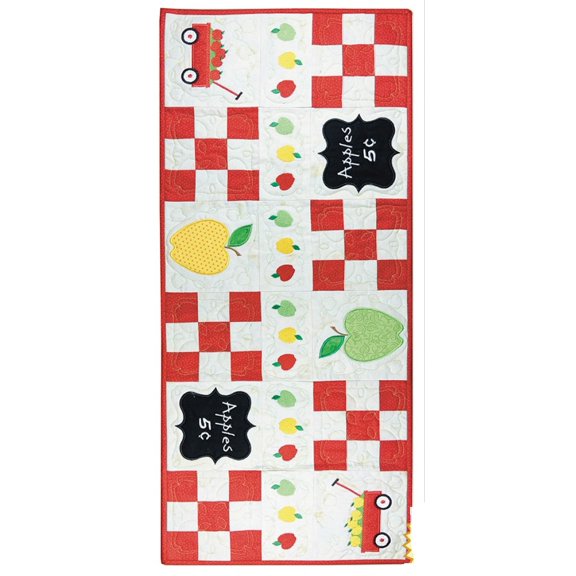 Amelia Scott Designs Apple a Day Table Runner For Machine Embroidery