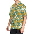 thumbnail image 2 of joogoo Men's Hawaiian Shirt Chrysanthemum Flowers Short Sleeve Casual Button Down Shirts M, 2 of 6