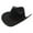 35# Black, variant on Western Cowboy Hats for Women Classic Felt Wide Brim Fedora Hat with Belt Buckle Retro Panama Hat Unisex Rolled up Cap Black