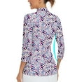 thumbnail image 6 of Women's 3/4 Sleeve Athletic Polo Shirt Quarter Zip Pullover Collared T-Shirt for Golf Tennis Workout Print Tennis Top, 6 of 8