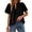 Black, variant on UVN Summer Blouses for Women Short Sleeve Shirts Ladies Hollow Out Lace Blouse V Neck Dressy Casual Tops