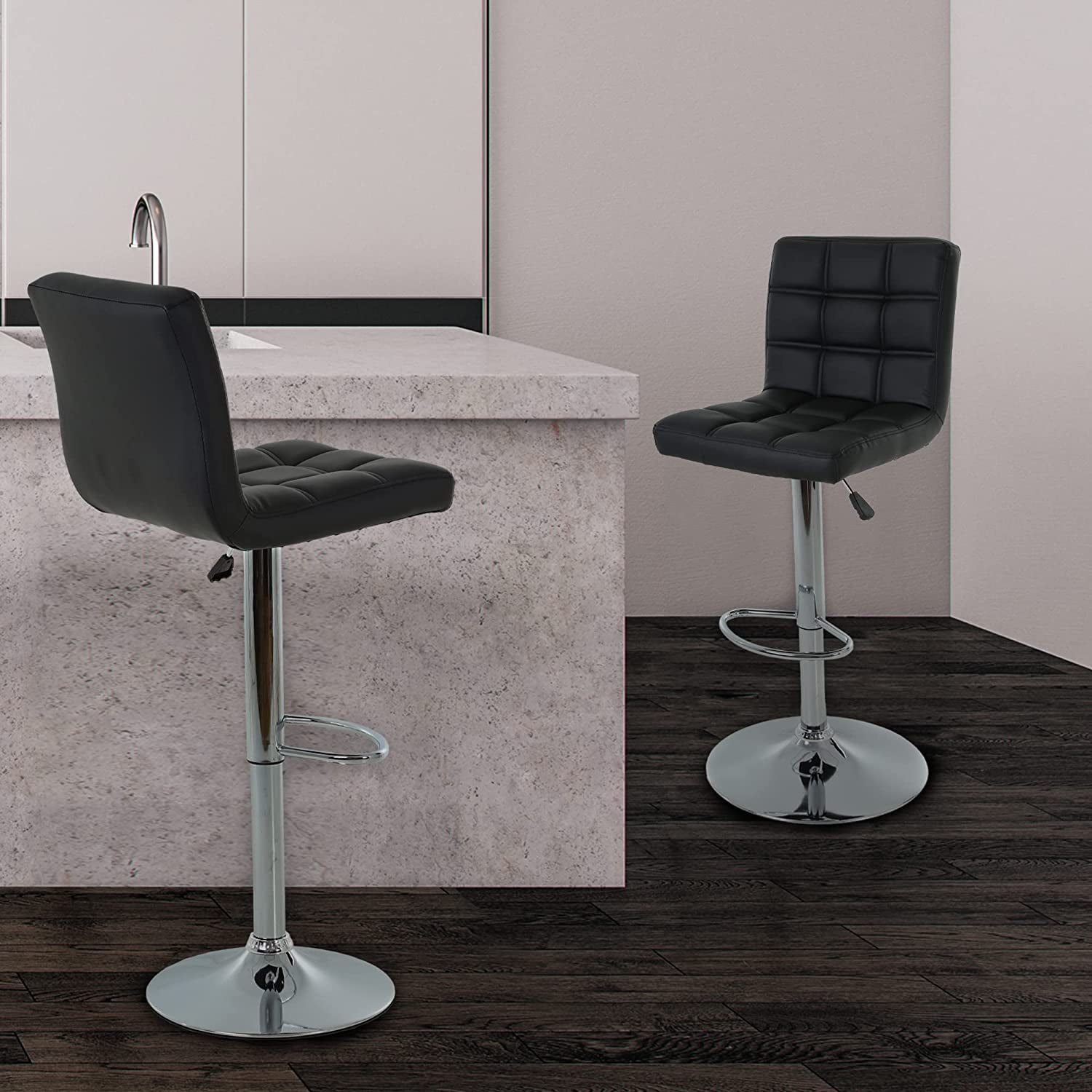 BestOffice Modern Set of Barstools Adjustable Counter Height