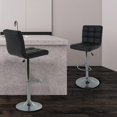 thumbnail image 2 of BestOffice Ensemble Moderne de 2 Tabourets de Bar Réglables, Hauteur de Comptoir, Pivotants, en Cuir PU, Chaises de Salle à Manger Hydrauliques, Tabourets de Cuisine pour la Maison, Noir, 2 of 8