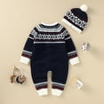 thumbnail image 3 of Baby Rompers Long Sleeve Newborn Boys Girls Christmas Knitting Jumpsuits Hats Outfits Sets 0-18m Winter Infant Children Overalls, 3 of 7