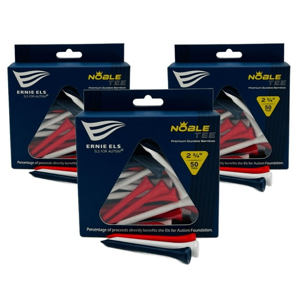 Els for Autism Noble Tees: Patriot Assorted Mix Golf Tees 3-pack, 2 3/4" - 50 Tees Per Pack