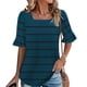 thumbnail image 2 of Blusas de Manga Corta para las Mujeres, Moda Verano Impreso, Blusas de Cuello Redondo, Chaqueta de Manga Corta para las Mujeres, 2 of 8