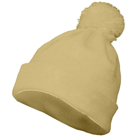 Orange Womens Beanie - Augusta Sportswear OS Pom Beanie Cardinal 6816