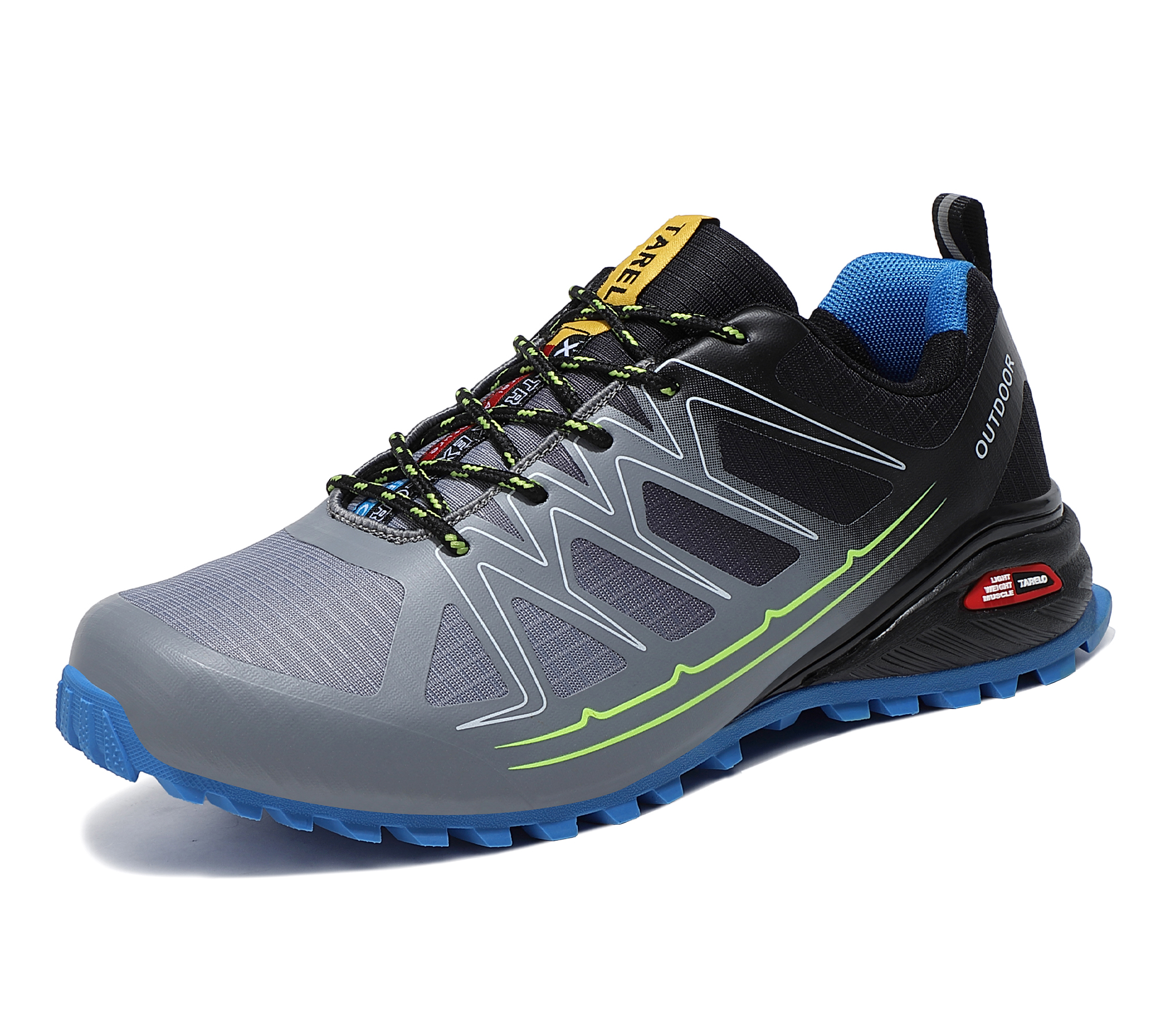 TOPIO Men's Running Shoes Breathable Lace Up Outdoor Trail Running Shoes