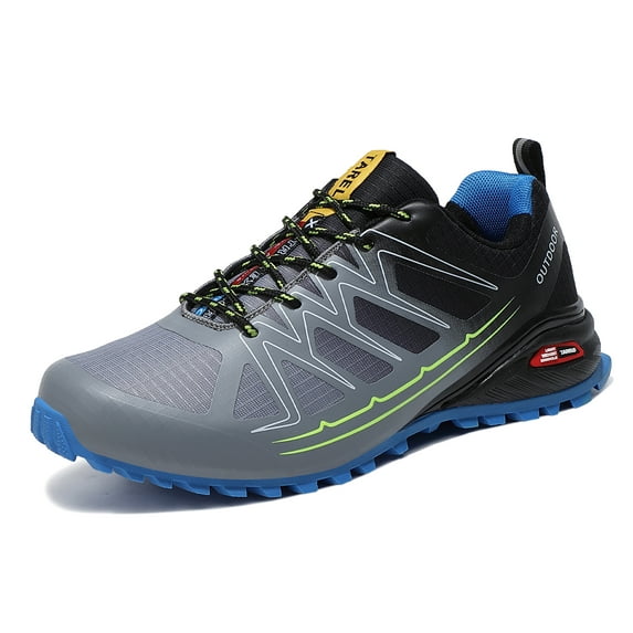 TOPIO Men's Running Shoes Breathable Lace Up Outdoor Trail Running Shoes