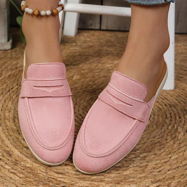 Mevxay Chaussures à Talons Compensés Unies pour Femmes, Printemps/été, Mode Décontractée Polyvalente, Noires, Taille 7