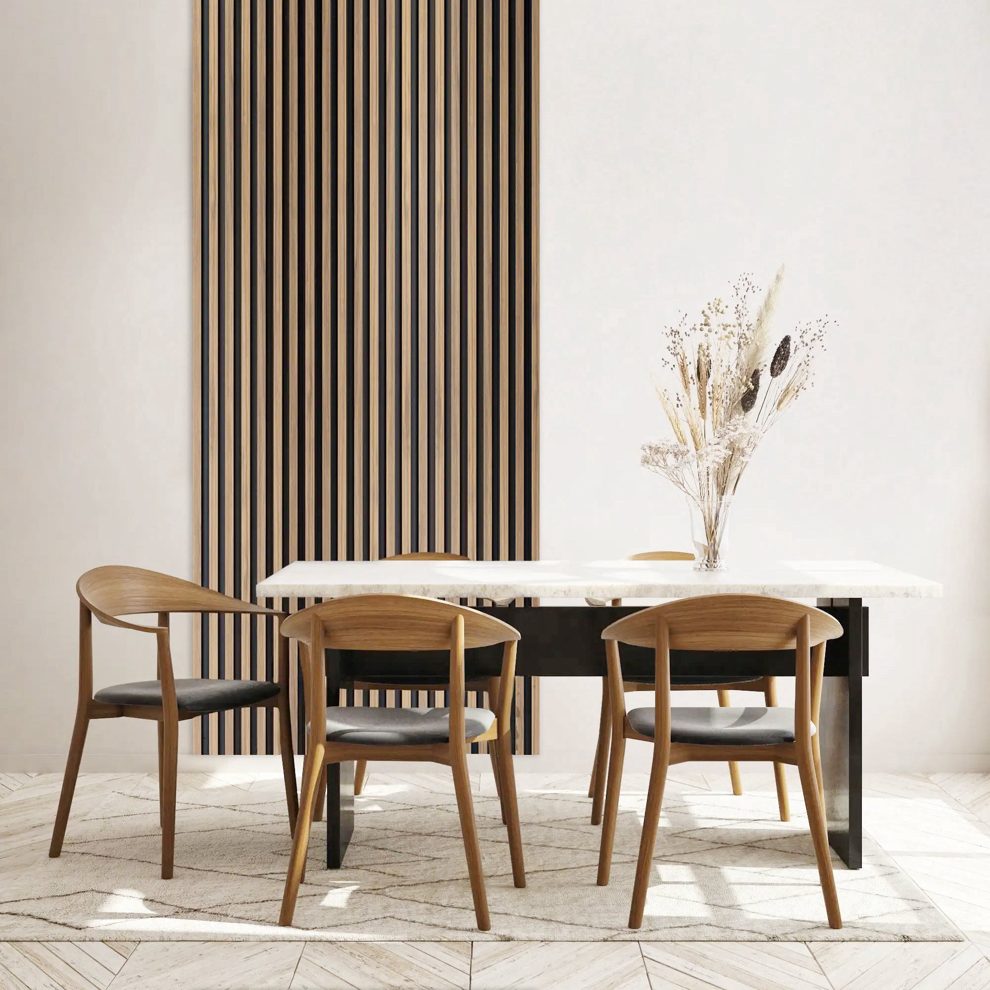 4 Pack Acoustic Wood Wall Panels,47.2" X 23.7" Soundproof Wall Panels,3D Fluted Sound Absorbing Panel Wood Slat Wall Panels for Wall Decor