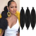 thumbnail image 1 of VCEOW 3 paquetes de pelo afro elástico de 16.0 in preseparado Kinky Marley Twist trenzado pelo suave preesponjoso sintético envolver pelo para locomotoras sintéticas desgastadas Spring Twist Passion T, 1 of 5