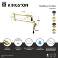 thumbnail image 4 of Kingston Brass KS4102PKL Duchess Two-Handle 1-Hole Wall Mount Pot Filler Faucet in Polished Brass, 4 of 5