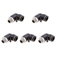 thumbnail image 2 of Conector Rápido Del Codo Del Hilo Del Varón De 5pcs Empuje En El Accesorio - Negro DPL-L16-03 Sunnimix Conector de codo de rosca macho, 2 of 8