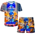 thumbnail image 3 of Camisetas nuevas para niños, conjunto de 2 piezas de camiseta y pantalones cortos de Sonic para niños, camiseta de anime para niños, conjuntos de ropa de verano para bebés, 3 of 5