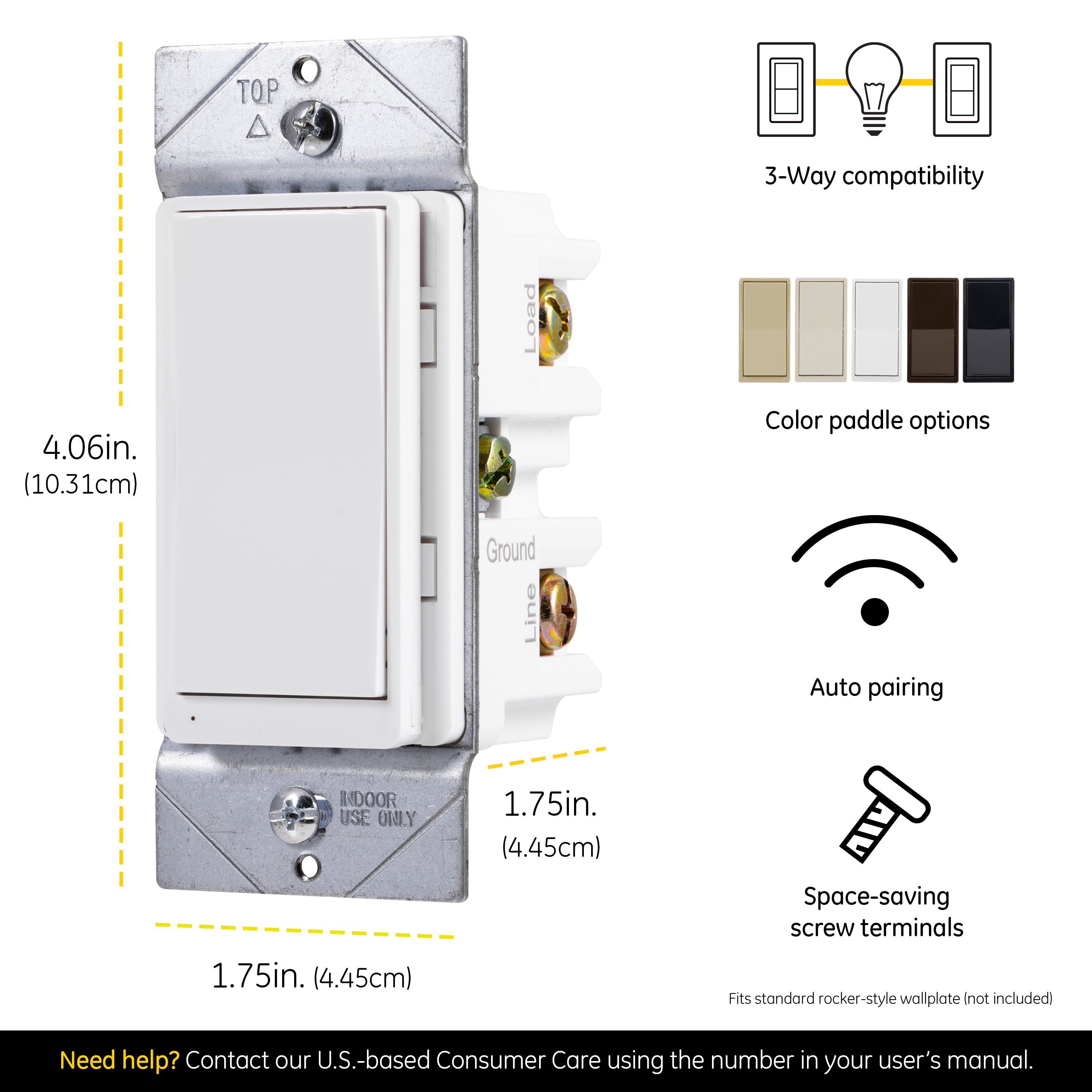 myTouchSmart Wi-Fi Smart Light Switch Outdoor Plug-In, No Hub Required,  39845 