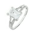 thumbnail image 2 of 9ct White Gold Jewelco London Diamond Emerald Cut Aquamarine Solitaire Ring, 2 of 7